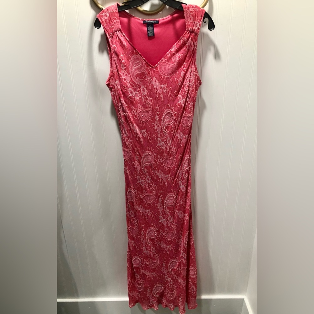 Boston Proper Ht Pink Paisley Floral Maxi Dress